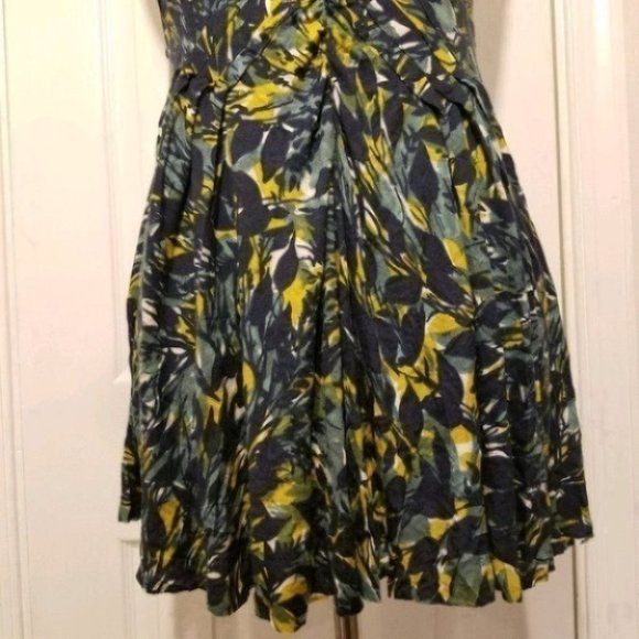 Anthro Deletta Dense Forest Leaf Print Hi Low Tank - Picture 5 of 8